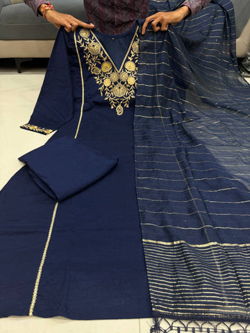 Premium Embroidered Straight Kurta Set