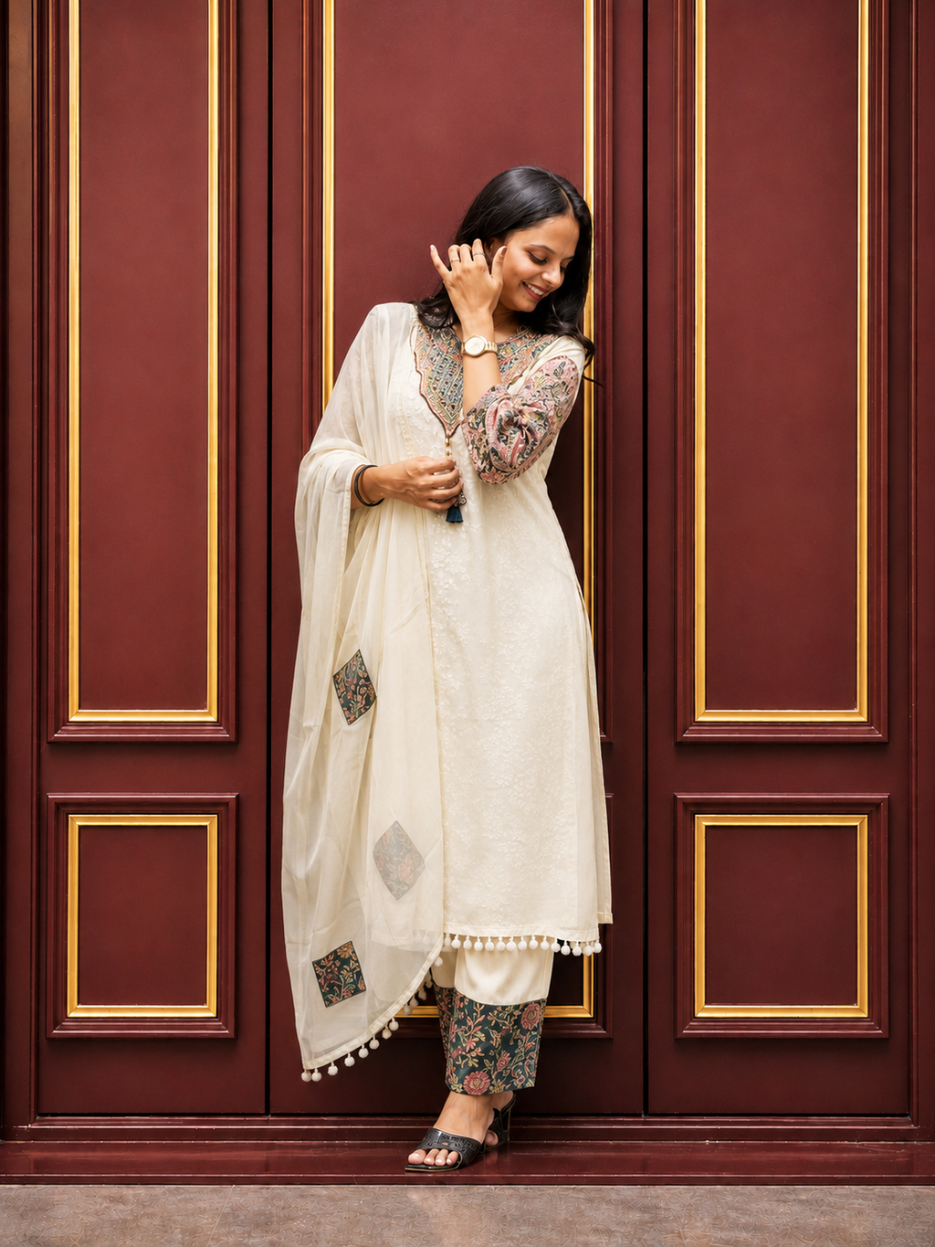 Women's Premium Embroidered Straight Kurta Set with Dupatta | Elegant Ethnic Wear