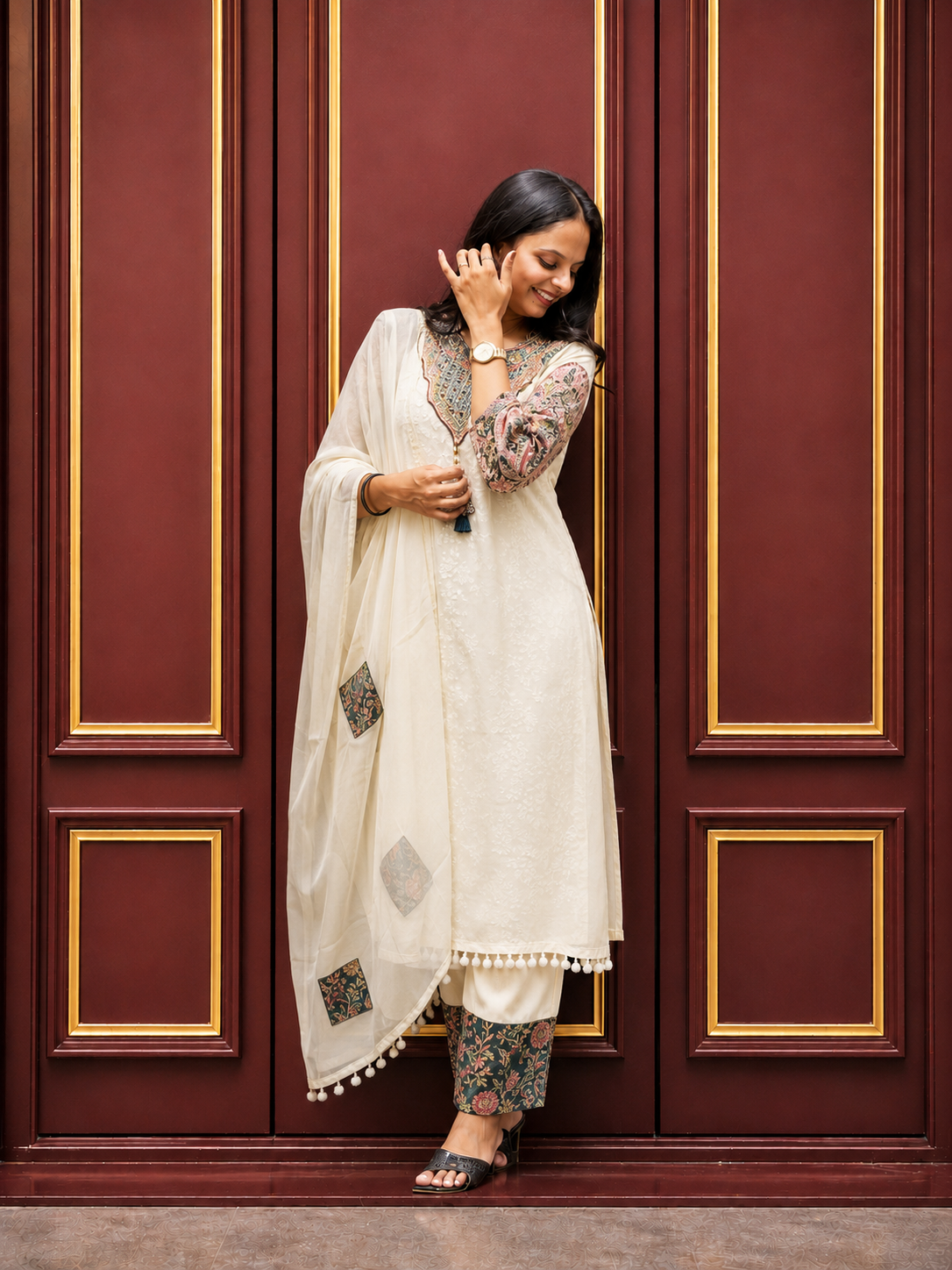 Women's Premium Embroidered Straight Kurta Set with Dupatta | Elegant Ethnic Wear