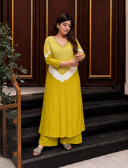 Neck Embroidered Straight Kurta Set