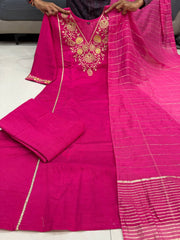 Premium Embroidered Straight Kurta Set