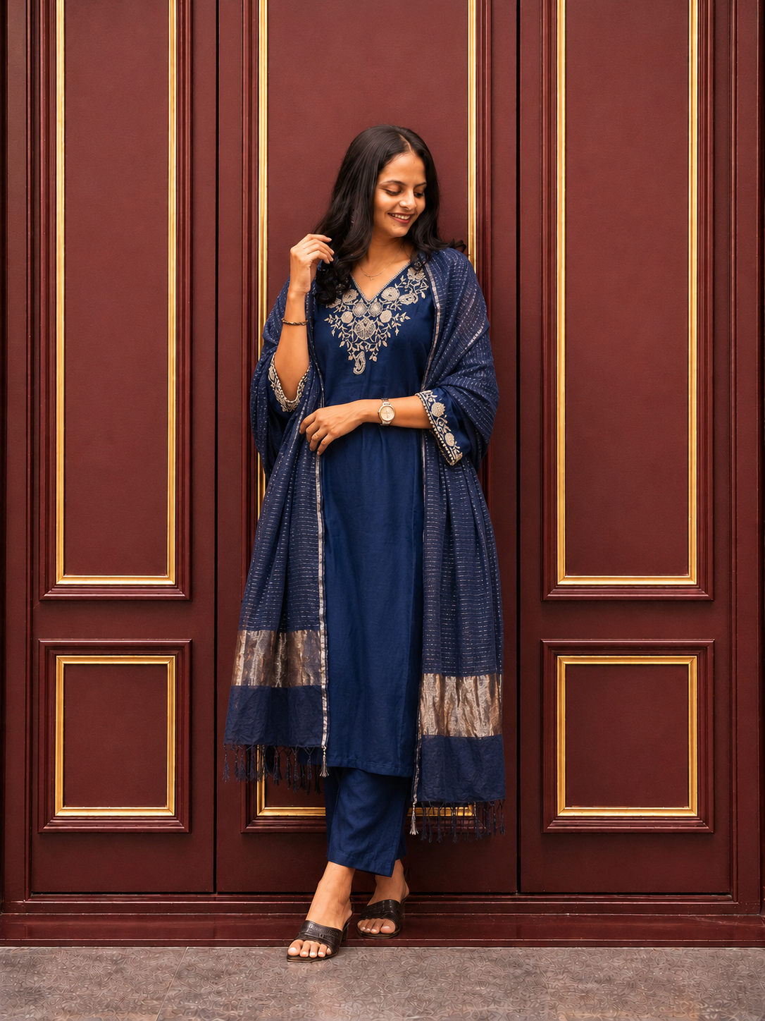 Premium Embroidered Straight Kurta Set