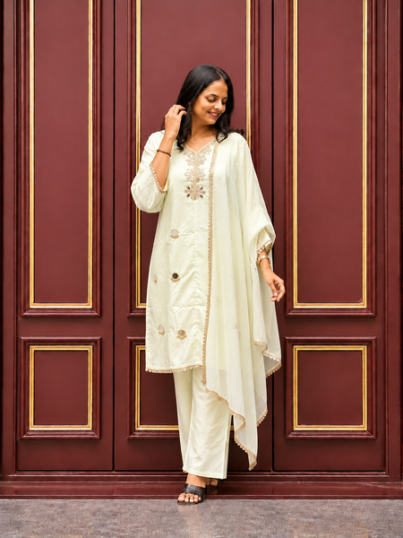 Premium Embroidered Mirror Work  Kurta Set