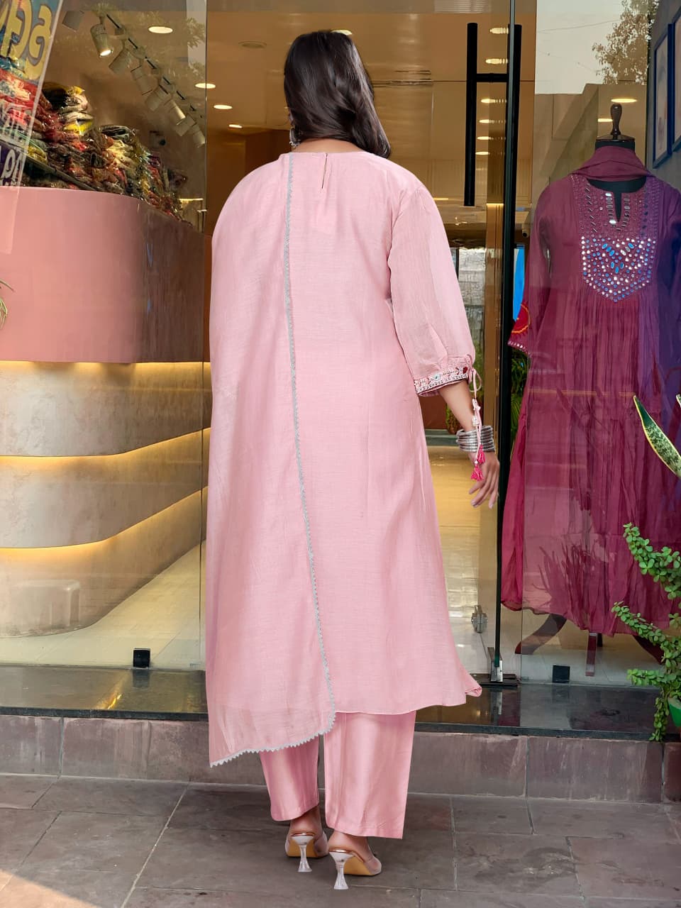 Women's Premium Embroidered Kaftan Kurta Set with Matching Dupatta | Ethnic Wear