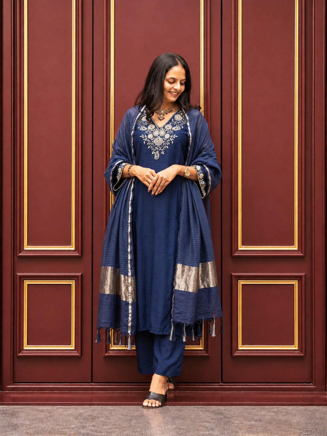 Premium Embroidered Straight Kurta Set