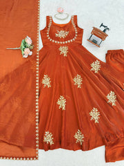 Embroidered Anarkali Kurta Set with Dupatta | Festive & Wedding